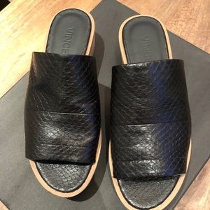 Vince leather wedge sandals